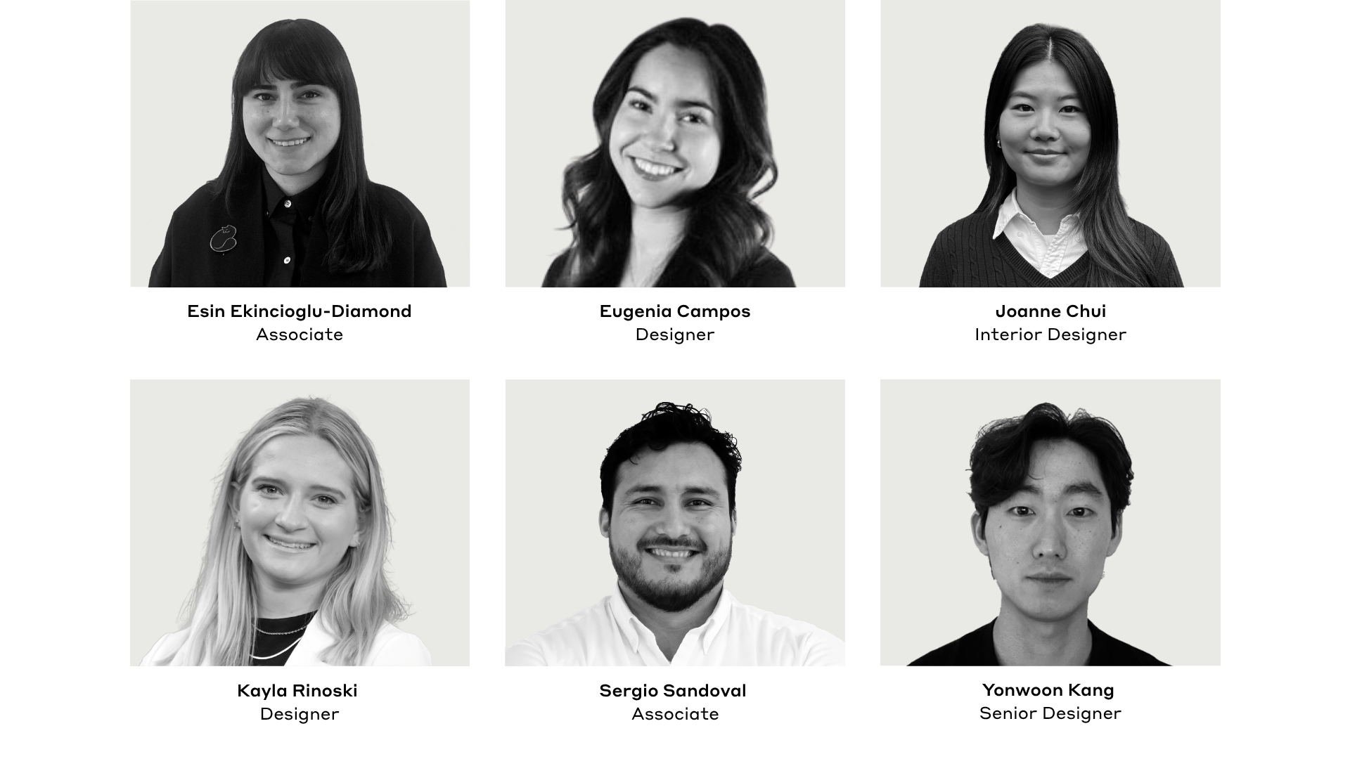 Esin Ekincioglu-Diamond Eugenia Campos Joanne Chui Kayla Rinoski Sergio Sandoval Yoonwon Kang